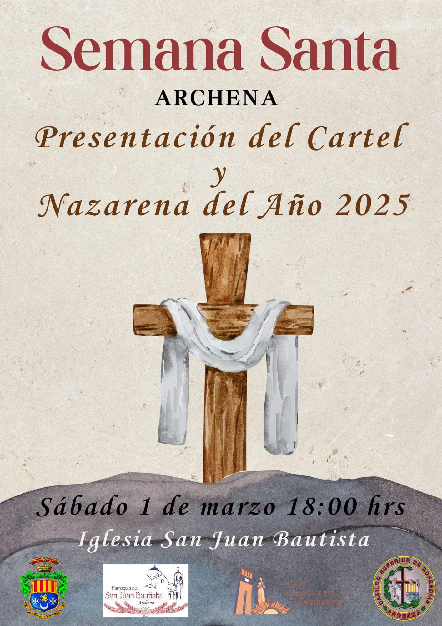 Invitación a la presentación del cartel de la Semana Santa de Archena, 2025
